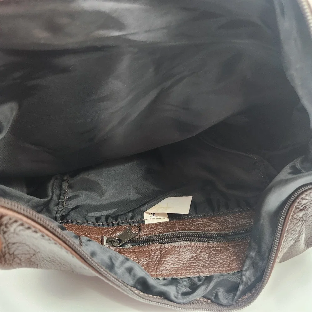 Vintage Genuine‎ Leather Hobo Shoulder Bag Brown 14x10 Made in Mexico